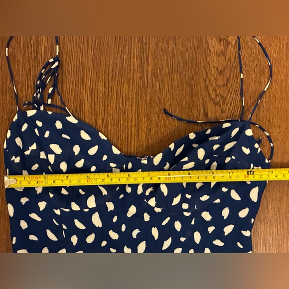 Reformation Juliette Blue & White Midi Dress in Moray - Size 4 - Picture 14 of 14